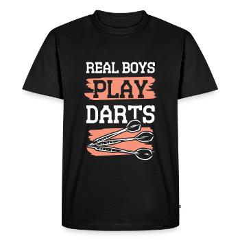 Darts Guys - Men's Premium Organic T-Shirt - black - Front - Nico (187cm)