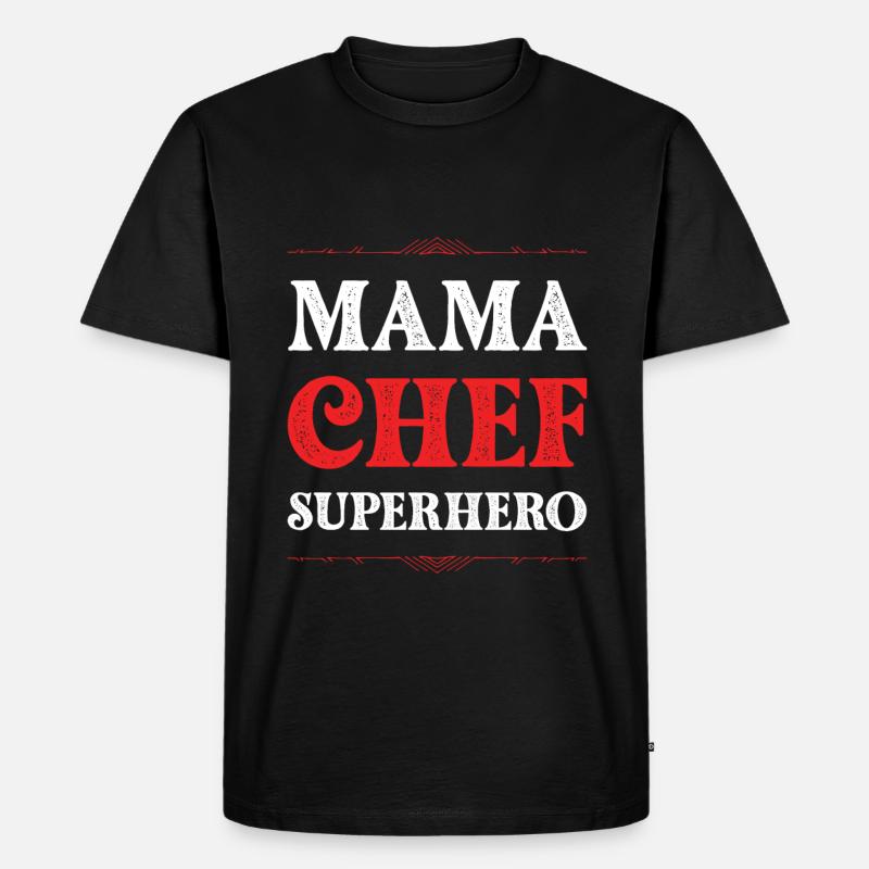 Mama Chef Superheld Mutter - Männer Premium Bio T-Shirt - Schwarz