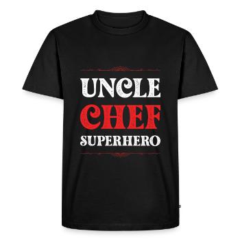 Uncle Superhero - Men's Premium Organic T-Shirt - black - Front - Nico (187cm)
