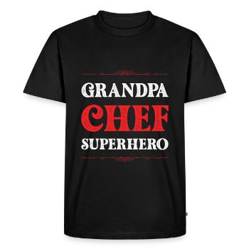 Grand-père chef super-héros - T-shirt Premium bio Homme - noir - Devant - Nico (187cm)