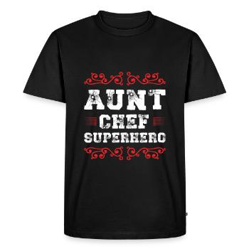 Tante patron super-héroïne - T-shirt Premium bio Homme - noir - Devant - Nico (187cm)