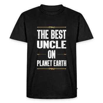 Best Uncle Saying - Men's Premium Organic T-Shirt - black - Front - Nico (187cm)