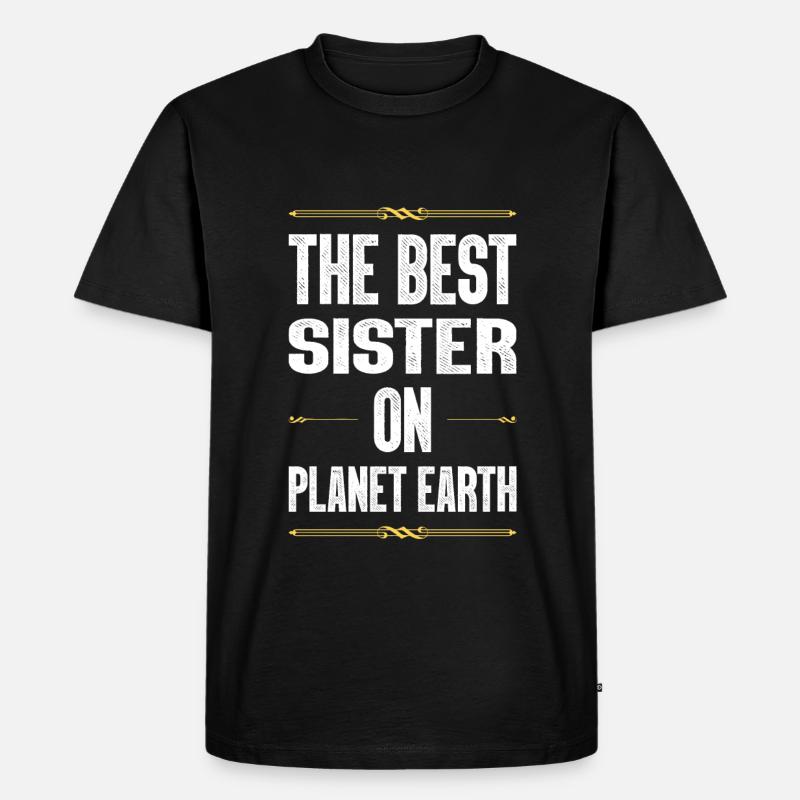 Beste Schwester Spruch - Männer Premium Bio T-Shirt - Schwarz