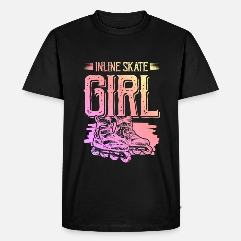 skate inline mädchen - Männer Premium Bio T-Shirt - Schwarz