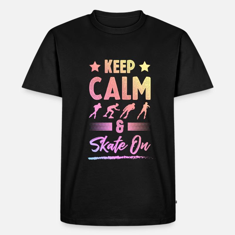 keep calm skate - Männer Premium Bio T-Shirt - Schwarz
