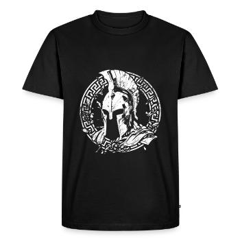 Casque Sparta Symbole Warrior Logo Gladiator - T-shirt Premium bio Homme - noir - Devant - Nico (187cm)