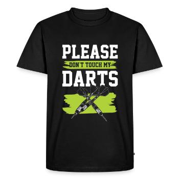 Dart drôle de dicton - T-shirt Premium bio Homme - noir - Devant - Nico (187cm)