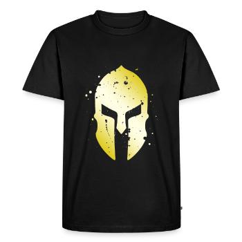 Spartan Helmet Symbol Gold Fighter Training - T-shirt Premium bio Homme - noir - Devant - Nico (187cm)