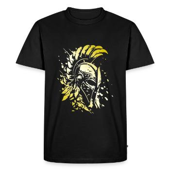 Casque Sparta Spartan Warrior Gladiator - T-shirt Premium bio Homme - noir - Devant - Nico (187cm)