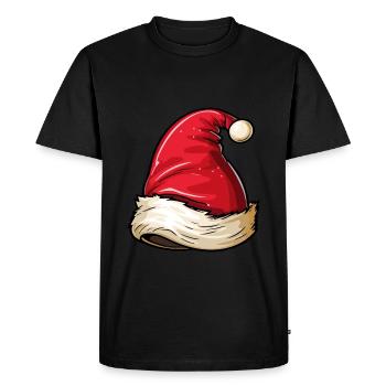 Chapeau de Père Noël chapeau - T-shirt Premium bio Homme - noir - Devant - Nico (187cm)