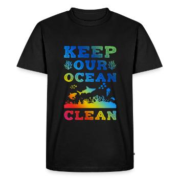 Keeping the ocean clean - Men's Premium Organic T-Shirt - black - Front - Nico (187cm)