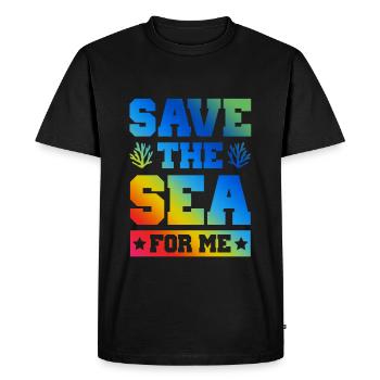 Sauvons la mer - T-shirt Premium bio Homme - noir - Devant - Nico (187cm)