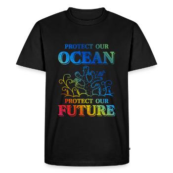 Sauvons l’océan - T-shirt Premium bio Homme - noir - Devant - Nico (187cm)