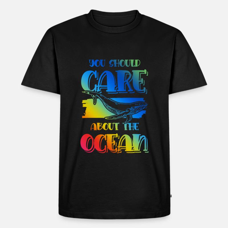save the ocean spruch - Männer Premium Bio T-Shirt - Schwarz
