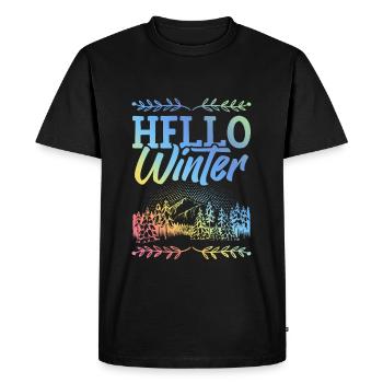 Winter Saying - Men's Premium Organic T-Shirt - black - Front - Nico (187cm)