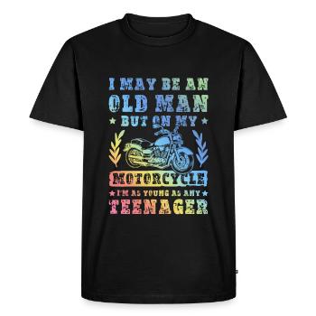 Motorcycle old man saying - Men's Premium Organic T-Shirt - black - Front - Nico (187cm)