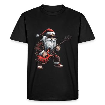 Père Noël Guitare Père Noël - T-shirt Premium bio Homme - noir - Devant - Nico (187cm)