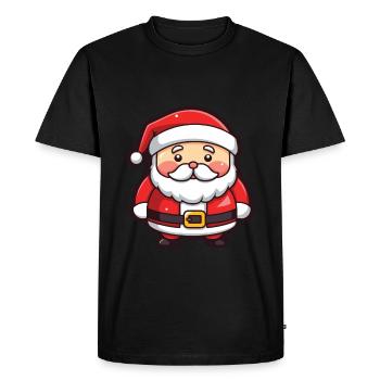 Père Noël drôle de Noël - T-shirt Premium bio Homme - noir - Devant - Nico (187cm)