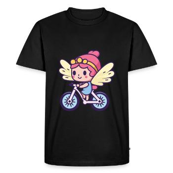Fée Mignon Vélo Bande Dessinée - T-shirt Premium bio Homme - noir - Devant - Nico (187cm)