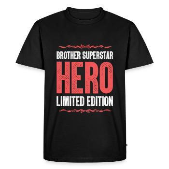 Best Brother Hero Saying - Men's Premium Organic T-Shirt - black - Front - Nico (187cm)