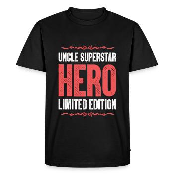 Best Uncle Hero Saying - Men's Premium Organic T-Shirt - black - Front - Nico (187cm)