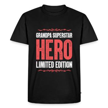 Best Grandpa Hero Saying - Men's Premium Organic T-Shirt - black - Front - Nico (187cm)