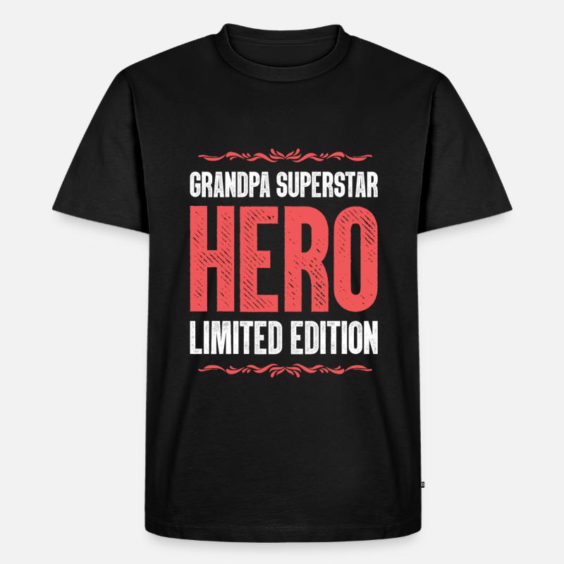 Bester Opa Held Spruch - Männer Premium Bio T-Shirt - Schwarz