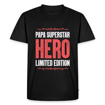 Meilleur Papa Héros Disant Papa Fête des Pères - T-shirt Premium bio Homme - noir - Devant - Nico (187cm)
