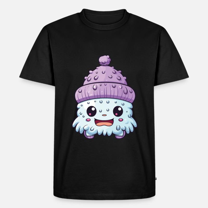 Winter Eskimo Comic Winterlich - Männer Premium Bio T-Shirt - Schwarz