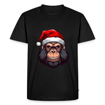 Gorilla Head Christmas Xmas - Men's Premium Organic T-Shirt - black - Front - Nico (187cm)