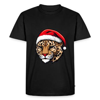 Tête de guépard Noël Noël - T-shirt Premium bio Homme - noir - Devant - Nico (187cm)