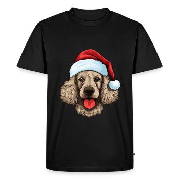 Poodle Dog Head Christmas Xmas - Men's Premium Organic T-Shirt - black - Front - Nico (187cm)