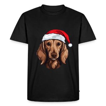 Dachshund Dog Dachshund Head Christmas - Men's Premium Organic T-Shirt - black - Front - Nico (187cm)