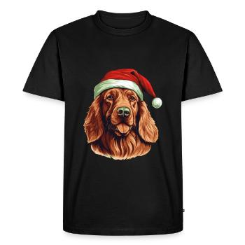 Irish Setter Dog Christmas Head - Men's Premium Organic T-Shirt - black - Front - Nico (187cm)