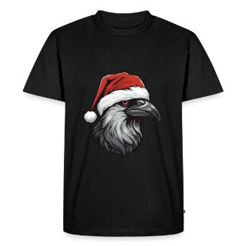 Corbeau Corbeau Noël tête d’animal - T-shirt Premium bio Homme - noir - Devant - Nico (187cm)