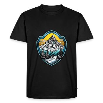 Symbole : Montagnes, Armoiries - T-shirt Premium bio Homme - noir - Devant - Nico (187cm)
