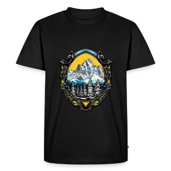 Montagnes Alpes - T-shirt Premium bio Homme - noir - Devant - Nico (187cm)