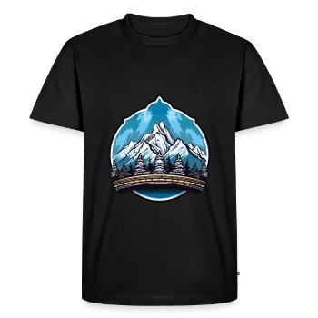 Mountains Mountaineer Symbol - Men's Premium Organic T-Shirt - black - Front - Nico (187cm)