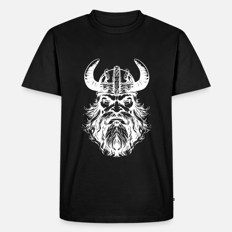 Wikinger Helm Valhalla - Männer Premium Bio T-Shirt - Schwarz