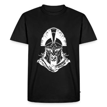 Tête de gladiateur guerrier spartiate - T-shirt Premium bio Homme - noir - Devant - Nico (187cm)