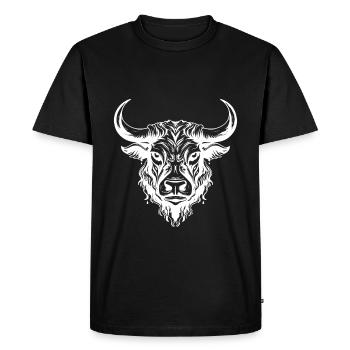 Tête de taureau Taureau Taureau - T-shirt Premium bio Homme - noir - Devant - Nico (187cm)