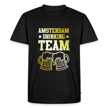 L’équipe de beuverie d’Amsterdam - T-shirt Premium bio Homme - noir - Devant - Nico (187cm)