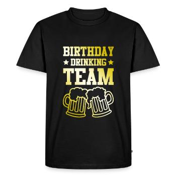 Équipe de beuverie d’anniversaire - T-shirt Premium bio Homme - noir - Devant - Nico (187cm)