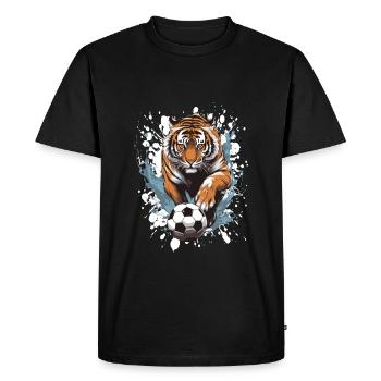 Tiger Soccer Sports Team - Men's Premium Organic T-Shirt - black - Front - Nico (187cm)