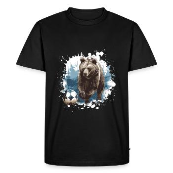 Équipe sportive de football de l’ours - T-shirt Premium bio Homme - noir - Devant - Nico (187cm)