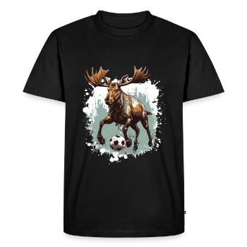 Moose Soccer Sports Team - Men's Premium Organic T-Shirt - black - Front - Nico (187cm)