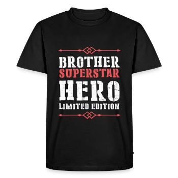 Best Brother Hero Saying - Men's Premium Organic T-Shirt - black - Front - Nico (187cm)