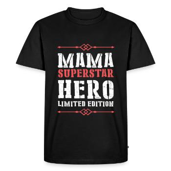 Best Mom Hero Saying - Men's Premium Organic T-Shirt - black - Front - Nico (187cm)