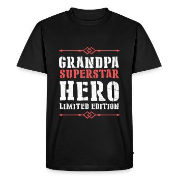 Best Grandpa Hero Saying - Men's Premium Organic T-Shirt - black - Front - Nico (187cm)