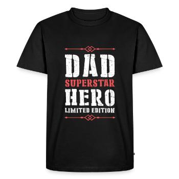 Best Dad Hero Dad Dad - Men's Premium Organic T-Shirt - black - Front - Nico (187cm)